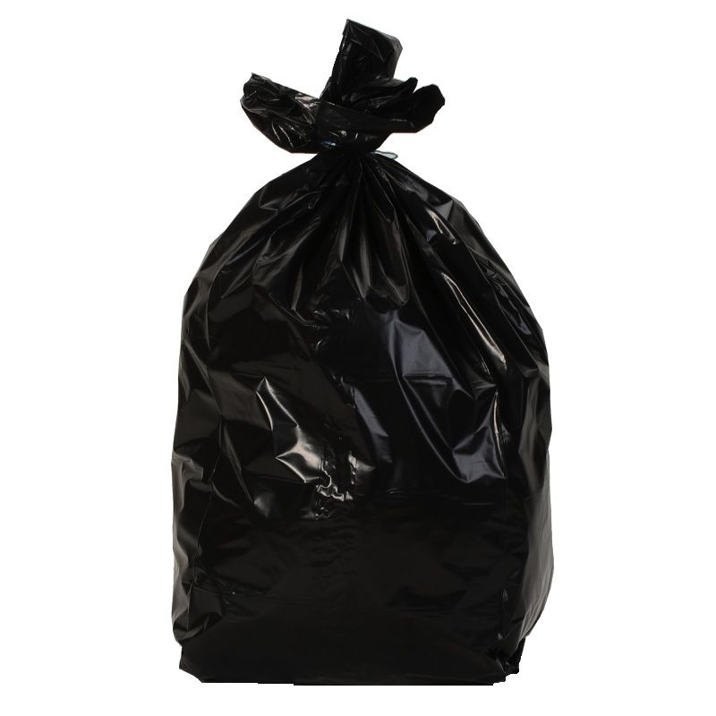 Sac poubelle déchets lourds soufflets noir - 150 L - 80x130 cm 75µ - 100  sacs