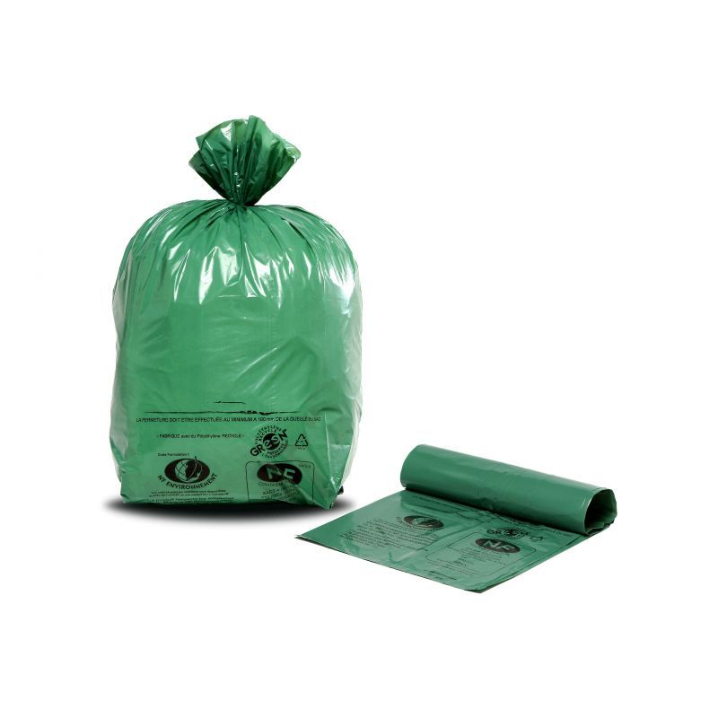 Sac poubelle 100% recyclés liens coulissants, 20 x 20L - Super U