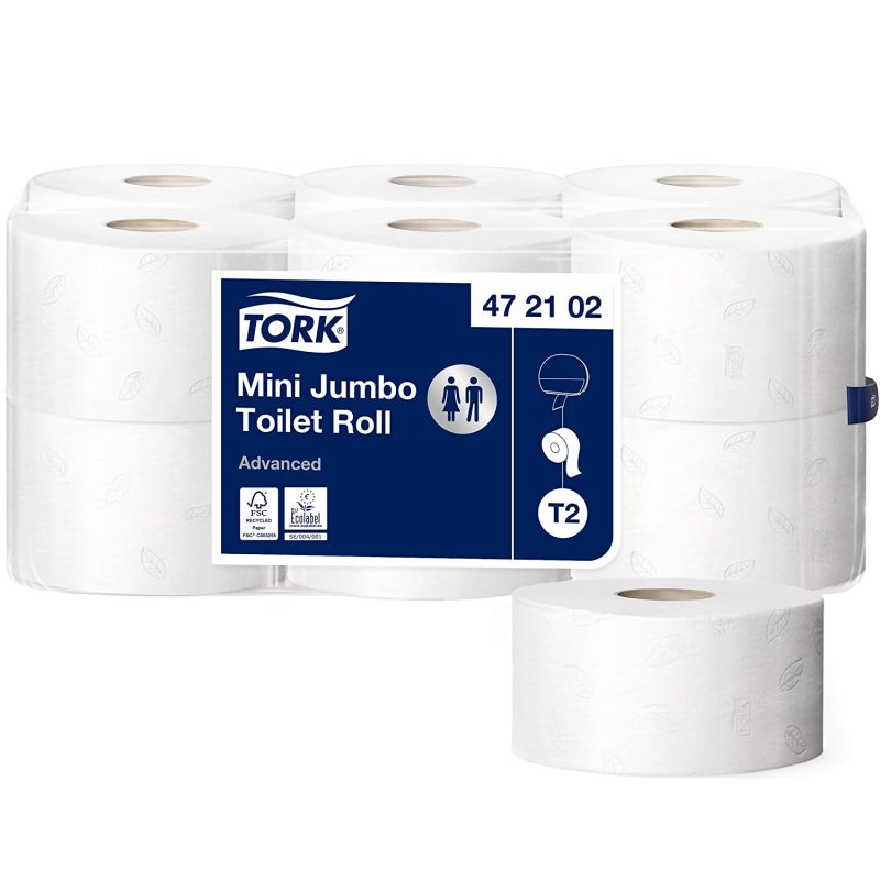 Tork Papier toilette rouleau Mini Jumbo blanc T2 