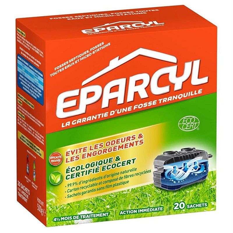 EPARCYL Activateur Biologique pour Fosse Septique 24 Sachets - 5½ de  Traitement - Produits écologiques - Produits