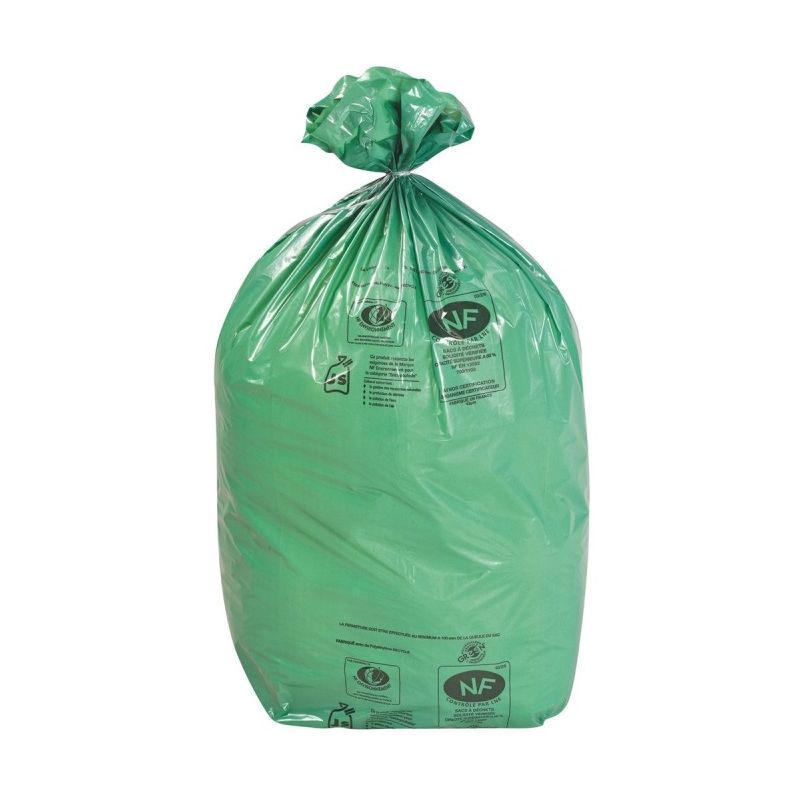 Sacs-poubelle Bioline ecovio® – Deiss: capacité 200 l, 20 rouleaux de 5