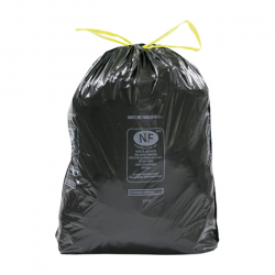 Sac poubelle recyclé lien classique 110 L 42 microns-carton de 200