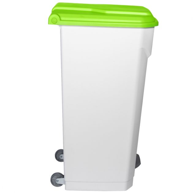 Poubelle plastique blanche standard, pratique et durable.