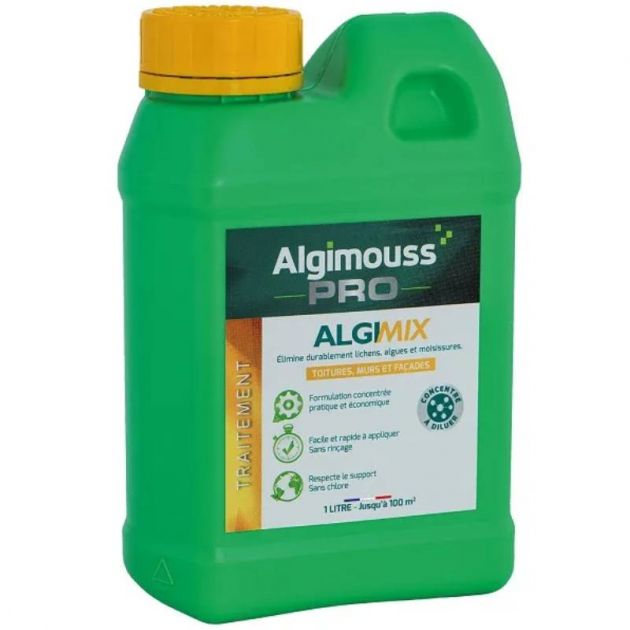 Traitement antimousse toiture façade concentré Algimix 1L