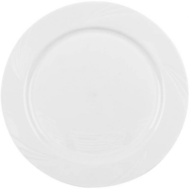 Assiette ronde réutilisable blanche PP x10