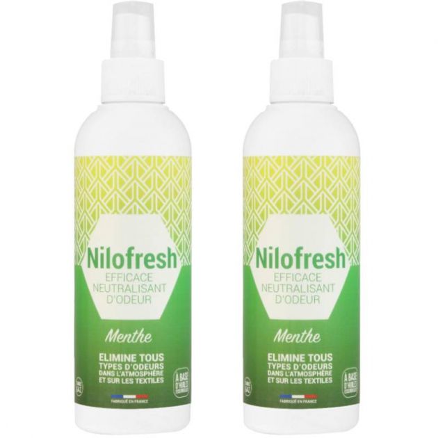 Destructeur d'odeurs parfumé 200 ml Nilofresh - lot de 2 menthe