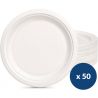 Assiette en carton biodégradable 17 cm blanche - lot de 50