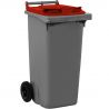 Conteneur 120 litres 2 roues rouge