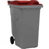 Conteneur poubelle 360 litres 2 roues rouge