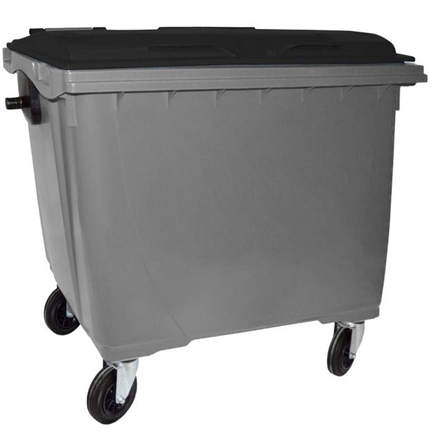 Conteneur poubelle 660 litres 4 roues gris