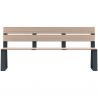 Banc public effet bois chêne clair et acier gris anthracite Ballade Extreme