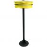 Support sac poubelle sur pied platine avec couvercle 110 L jaune