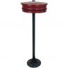 Support sac poubelle sur pied platine avec couvercle 110 L rouge