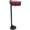 Support sac poubelle sur pied platine avec couvercle 110 L Delcourt rouge