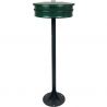 Support sac poubelle sur pied platine avec couvercle 110 L vert