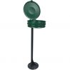 Support sac poubelle sur pied platine avec couvercle 110 L Delcourt vert