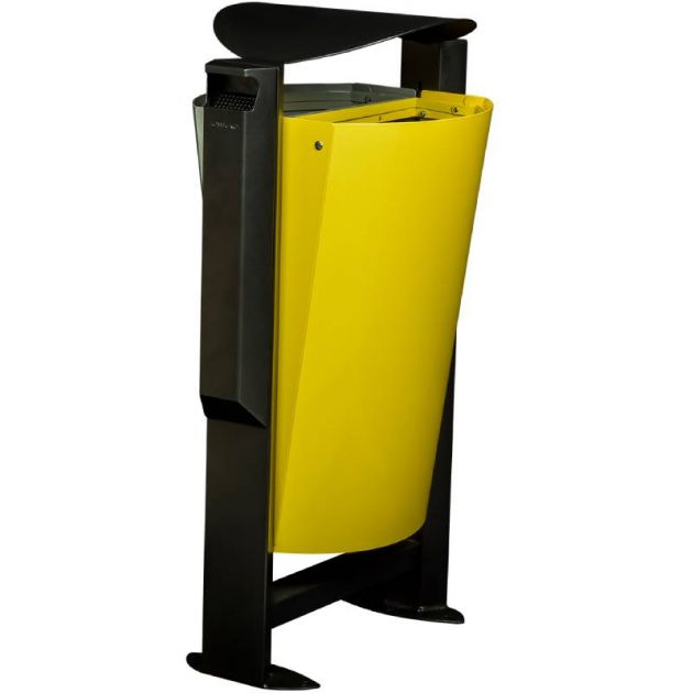 Poubelle exterieur tri selectif avec cendrier Arkea 2 x 60L metal