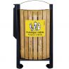 Poubelle exterieur tri selectif avec cendrier Arkea 2 x 60L bois