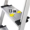 Escabeau pliable sécurisé avec double garde corps profondeur marche