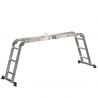 Echelle transformable 4 x 3 marche 4,35 m en aluminium en mode plateforme