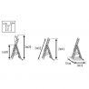 Echelle transformable 3 plans en aluminium 6 barreaux echelle aerienne