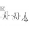 Echelle transformable 3 plans en aluminium 7 barreaux echelle aerienne