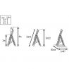 Echelle transformable base évasée 3 plans dimensions 8 echellons echelle aerienne