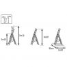 Echelle transformable base évasée 3 plans dimensions 10 echellons echelle aerienne