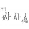 Echelle transformable base évasée 3 plans dimensions 11 echellons echelle aerienne