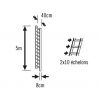 Echelle de toit plate en bois 2x10 echellons dimensions