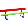 Banc public enfants bois et acier multicolore