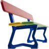 Banc public enfants bois et acier multicolore