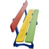 Banc public enfants bois et acier multicolore