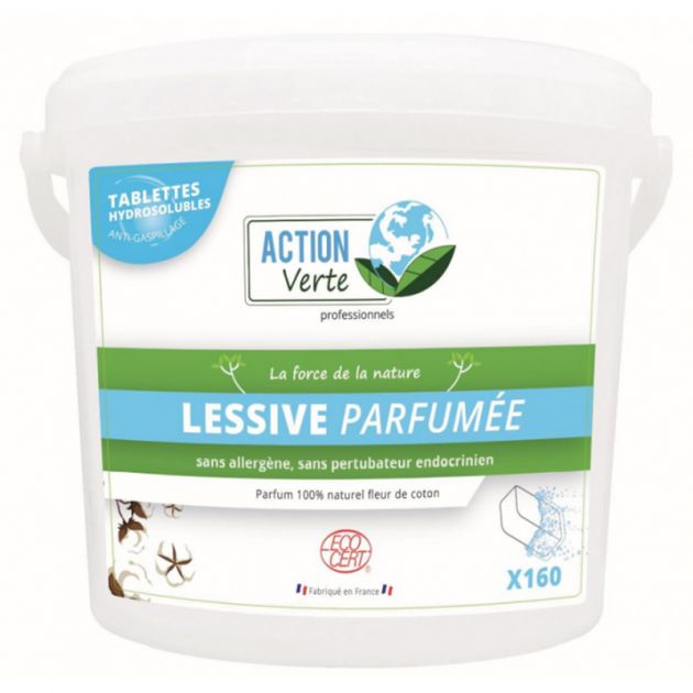 Action verte tablette lessive linge parfumées Ecocert x 160