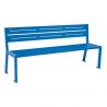 Banc public en métal bleu 8 places design