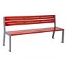 Banc eco-responsable silaos 5 lames acier sans accoudoir lg 1800mm rouge