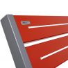 Banc eco-responsable silaos 5 lames acier sans accoudoir lg 1800mm rouge