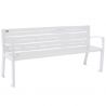 Banc eco-responsable silaos 6 lames acier avec accoudoir lg 1800mm blanc