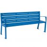 Banc eco-responsable silaos 6 lames acier avec accoudoir lg 1800mm bleu