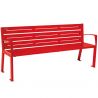 Banc eco-responsable silaos 6 lames acier avec accoudoir lg 1800mm rouge