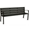 Banc eco-responsable silaos 6 lames acier avec accoudoir lg 1800mm noir