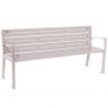 Banc eco-responsable silaos 6 lames acier avec accoudoir lg 1800mm gris