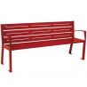 Banc eco-responsable silaos 6 lames acier avec accoudoir lg 1800mm bordeaux