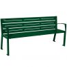 Banc eco-responsable silaos 6 lames acier avec accoudoir lg 1800mm vert