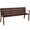 Banc eco-responsable silaos 6 lames acier avec accoudoir lg 1800mm marron