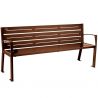 Banc eco-responsable silaos 6 lames acier avec accoudoir lg 1800mm aspect corten