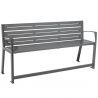 Banc senior eco-resp silaos 6 lames acier avec accoudoirs lg 1800mm gris procity