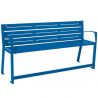 Banc senior eco-resp silaos 6 lames acier avec accoudoirs lg 1800mm bleu