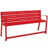 Banc senior eco-resp silaos 6 lames acier avec accoudoirs lg 1800mm rouge