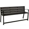 Banc senior eco-resp silaos 6 lames acier avec accoudoirs lg 1800mm noir